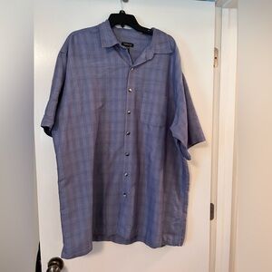 Van Heusen periwinkle short sleeve button down mens shirt, 2XL Tall